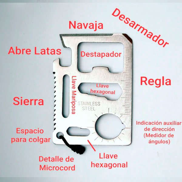 TARJETA MULTIHERRAMIENTA 11 EN 1 GENERICO